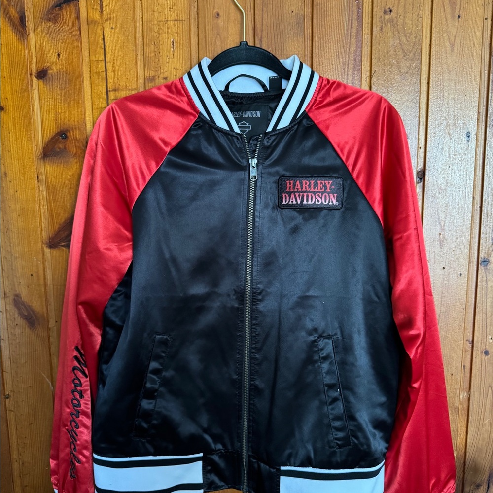 Harley-Davidson Red and Black Bomber Jacket